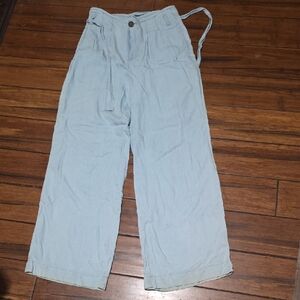 Indigo Rein Sky Blue Linen Trousers Size 10